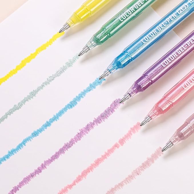 Glitter Gel Pen 24 Color, Vibrant Sparkle Gel Pens for Adult Coloring Books Drawing Doodling, 1.0mm Colored Gel Pens for Kids Adults DIY Birthday Cards