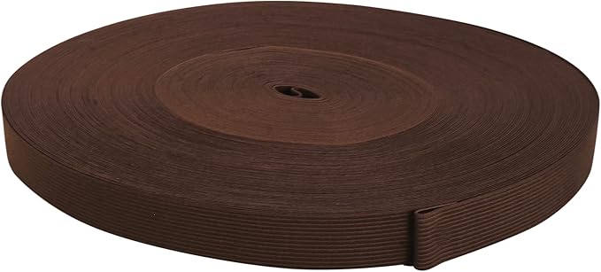Mandala Crafts Wide 1 Inch Dark Brown Elastic Bands Spool for Pants Waistbands Sewing and DIY Crafts, 50 YD Stretchy Flat Fabric Strap Knit Elastic Band for Wig