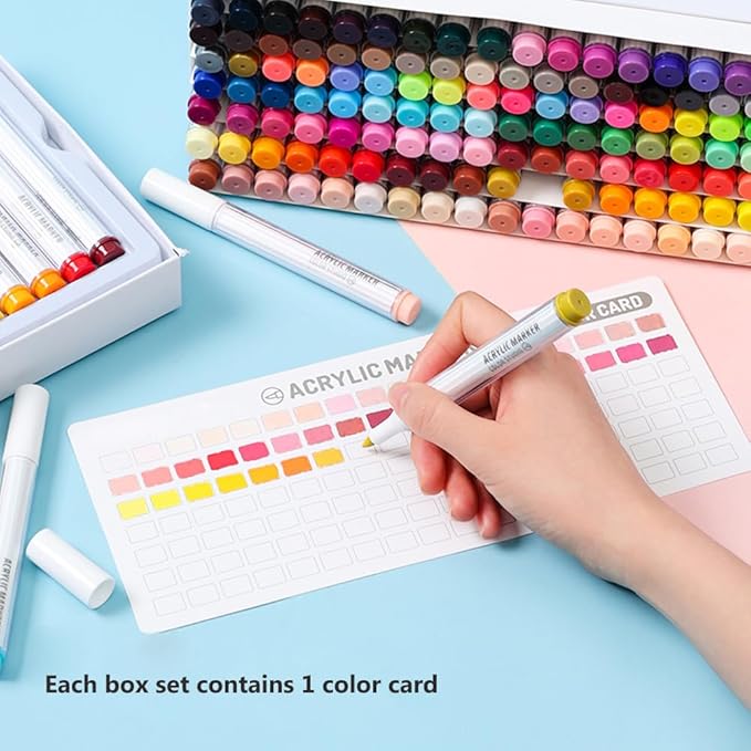 36 Colors Acrylic Paint Markers, Water Based Acrylic Paint Pens Set with Brush Tip for Wood, Glass, Paper, Stone, Egg, Rock Painting and DIY Crafts