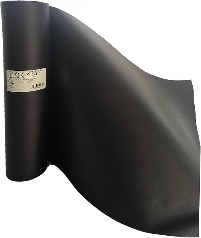 Papersaurus Black Kraft Paper Roll - 100% Recyclable Black Construction and Craft Paper Roll - 17.75 Inch x 200 Feet