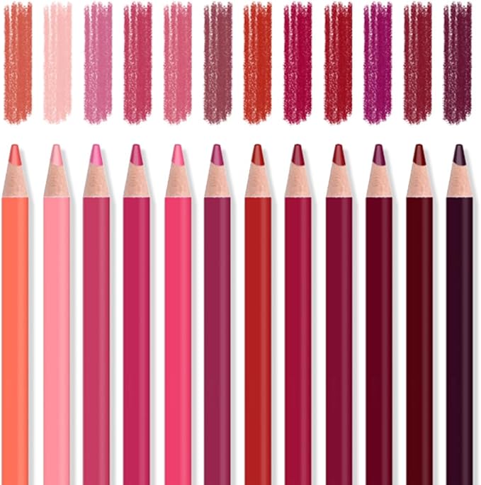 Mifuner 12Pcs Red Colored Pencils Set, Oil Based Drawing Pencils, Pre-sharpened Wooden Professional Sketch Pencil Art Supplies for Adults, Coloring Books, No Duplicates