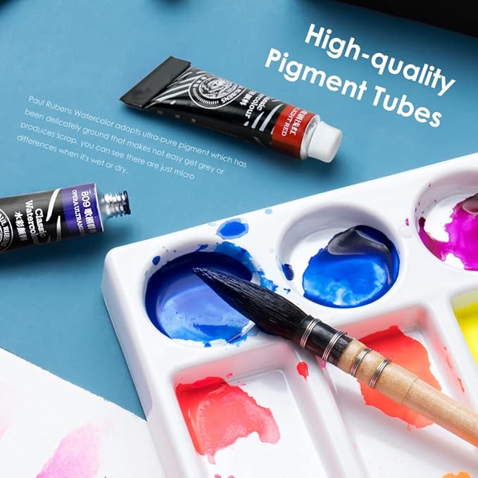 Paul Rubens Watercolor Paint 14 Vibrant Neon Colors Watercolor Tubes, 5ml Each Tube, Art Supplies for Watercolor Painting, Comic, Illustration, Decoration