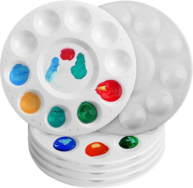 Paint Tray Palettes, 6 Pack, Painting Supplies, Painting Palette for Kids, Plastic Palette