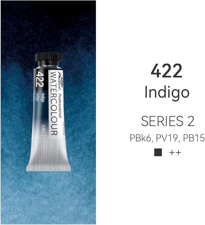 PHOENIX Professional Watercolor Paint Single Tube - 0.47 Fl Oz / 14ml - Indigo