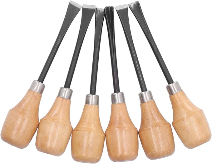 Culnflun Wood Carving Chisel Set Kit, Sculpture Hand Tools, DIY Hemispherical Handle, Craft Accessories for Art