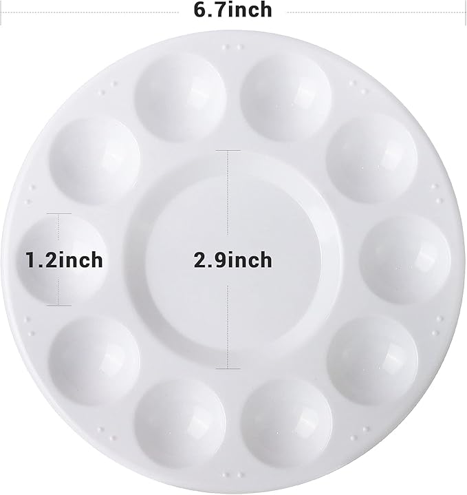 6 Pack Paint Tray Palettes, Plastic Paint Pallet for Kids Art Painting Palette for Painting or DIY Craft Class, White