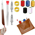 37pcs Sewing Kit Set,5 Size Big Eye Steel Needles for DIY Hand Sewing Tools with Easy Thread Needles,Thimble,Seam Ripper and Leather Bag for Beginners,Household