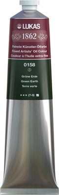Lukas 1862 Professional German Oil Paint, Green Earth 200 mL - w/Beeswax & Non-Yellowing Sunflower Oil, Short Drying Time, Smooth, Outstanding Lightfastness