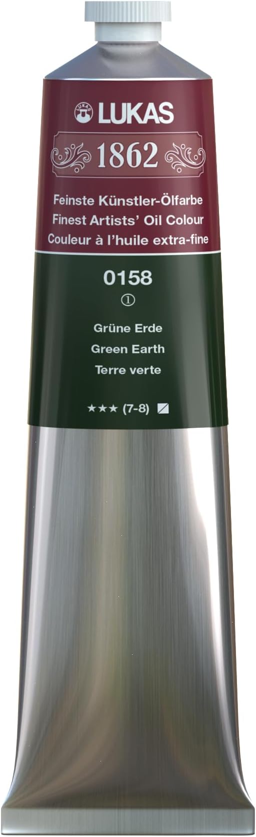 Lukas 1862 Professional German Oil Paint, Green Earth 200 mL - w/Beeswax & Non-Yellowing Sunflower Oil, Short Drying Time, Smooth, Outstanding Lightfastness