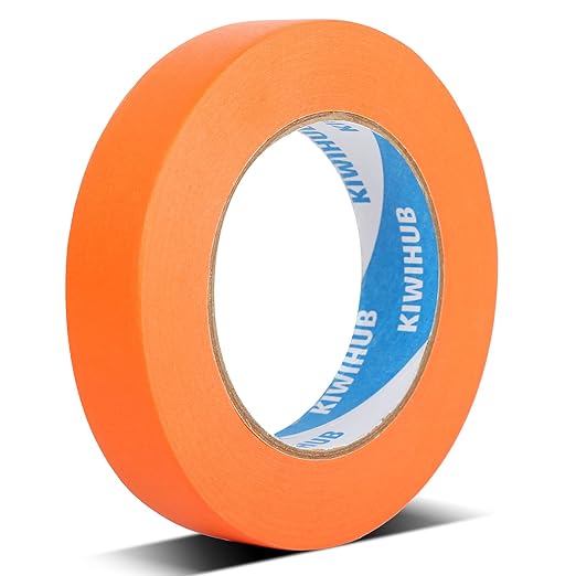 Orange Painters Tape,1 inch x 60 Yards - Medium Adhesive Masking Tape for Painting,Labeling,DIY Crafting,Decoration and School Projects