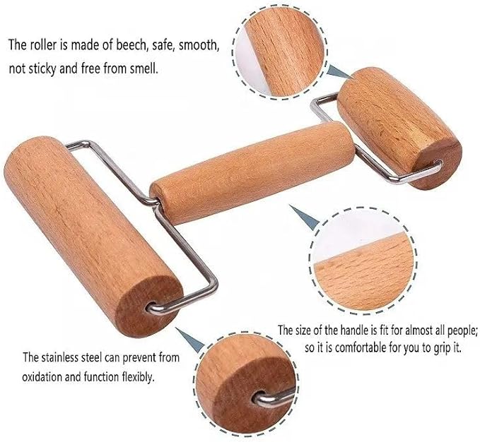 CRAFTING GORILLA Wooden Roller Pottery Tool -Double Ended 2 in 1 Design- Perfect for Rhinestone Embroidery, 5D Diamond Painting, Ceramic & Pottery Clay.