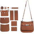 POPSEWING Designer Crossbody Bag DIY Kit for Girls - Leather Working & Sewing Kit for Shoulder Bag, Personalized Gifts (Brown)