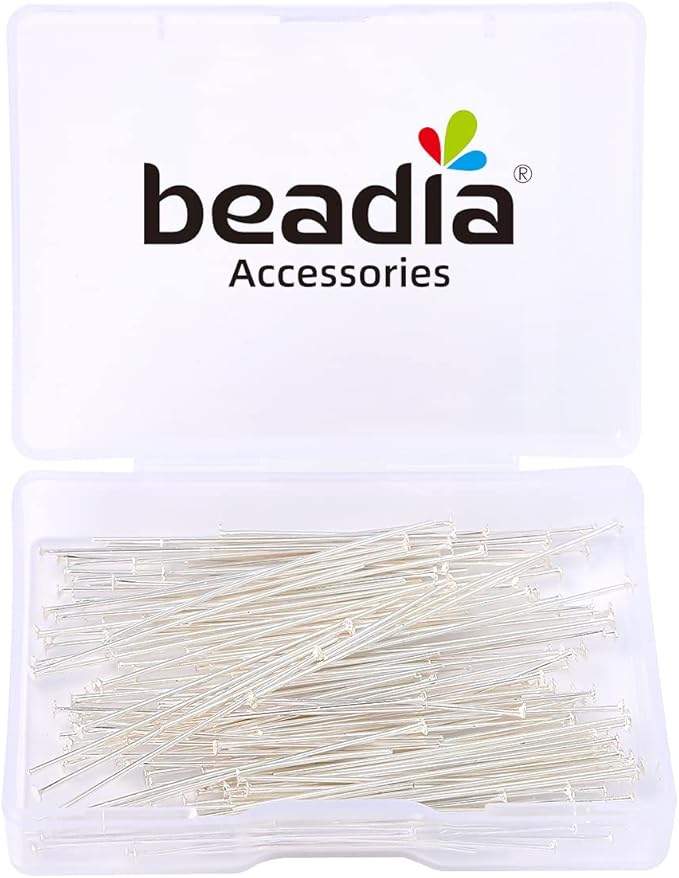 Silver Plated Flat Head Pins Non Tarnish 40mm 150pcs for Jewelry Making Findings