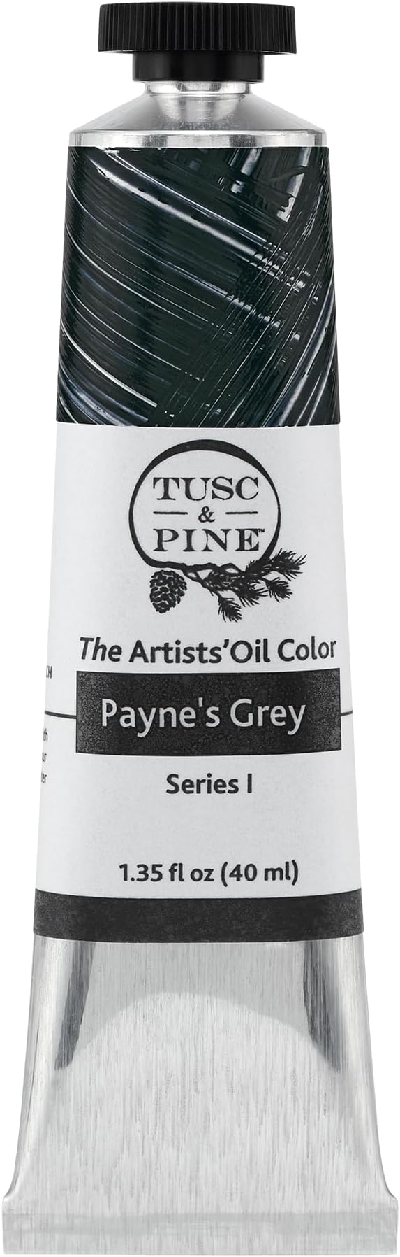 Tusc & Pine Artist Oil Paint - Payne's Grey, 40 ml, Non-Yellowing, Rich & Creamy Consistency, Maximum Pigment Load, Small Batch Milled Oil Paints Made in the USA for Professional Artists
