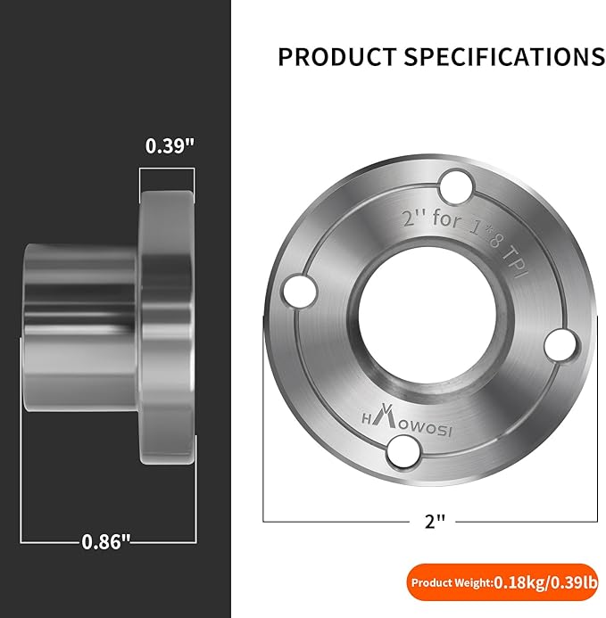 2" Steel Wood Lathe Faceplate,Faceplate for Wood Lathe,Lathe Face Plate Fit for 1" x 8TPI Spindle without Screwchuck