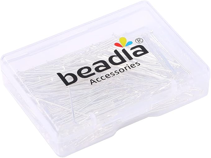 Silver Plated Flat Head Pins Non Tarnish 30mm 200pcs for Jewelry Making Findings
