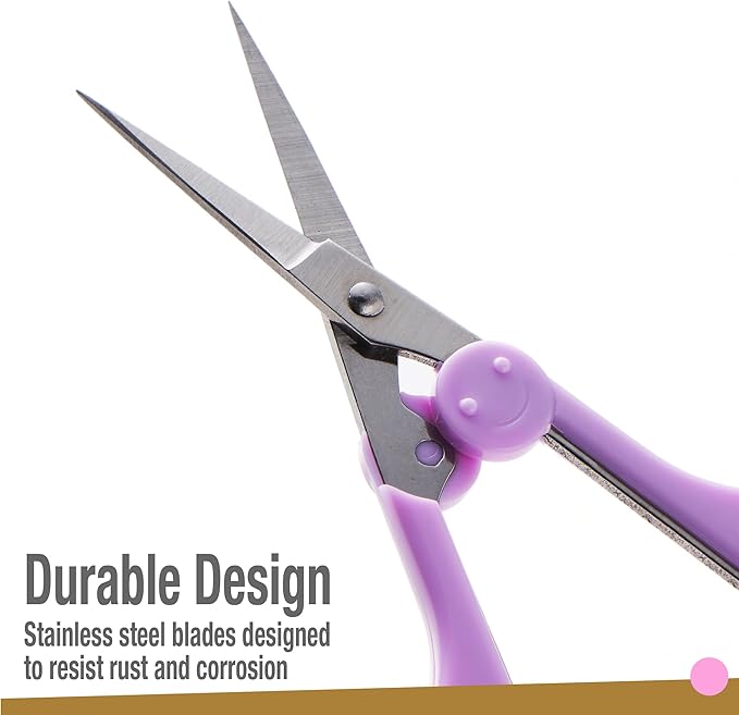 Beaditive High Precision Detail Scissors Set (2-Pc) Sharp, Fine Tips | Paper Cutting, Scrapbooking, Sewing, Crafting | Stainless Steel | Protective Cover (Pastel)