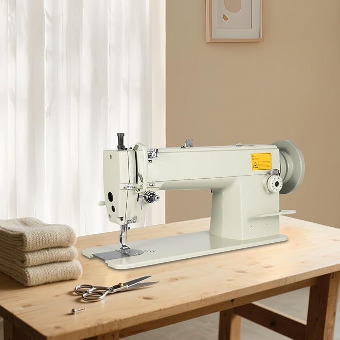 Leather Sewing Machine, 3000 Stitches/Min Industrial Automatic Heavy Duty Sewing Machine w/Auto Leather Thick Material Lockstitch for Knitted Fabric Jeans Tents & Goods