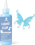 DINGSEN Liquid Polymer Clay 4.2oz, Light Blue Liquid Clay for Polymer Clay Oven-Bake, for DIY Enthusiasts, Easy to Shape & Multi-Mold Compatible
