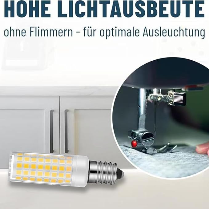 Sewing Machine Light Bulb 2 Pieces Compatible Brother LED Bulb 741 751 761 920D 925D 929D 934D 935D 1034D 1681 JS23 +for Baby Lock, Brother, Elna, Necchi, Pfaff 7/16" Base (Warm White)