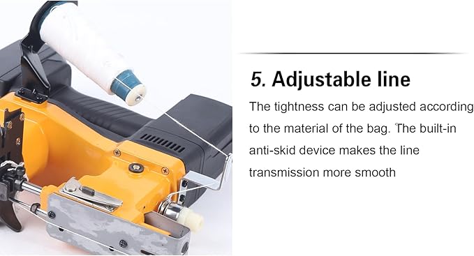 Handheld Electric Sewing Machine 1700 Stitches/Min 7-9mm 210W High Speed Wireless Portable Electric Bag Stitching Closer Sack Seal Sewing Machine for Feed Sacks Jute Bags Seed Bags Rice Bags