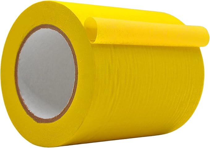WOD MTC5 Colored Masking Tape, Yellow, 6 inch x 60 yds. Colorful Teacher Painters Tape for Fun DIY Art & Crafts, Lab Labeling, Writable & Classroom Decorations