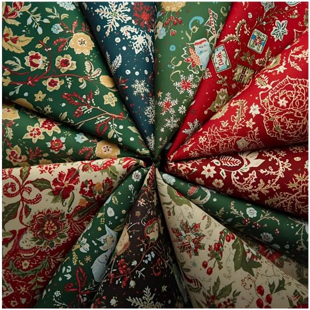 Christmas 8 Piece Fat Quarter Set 18" x 21" Mystery Bundle Precut