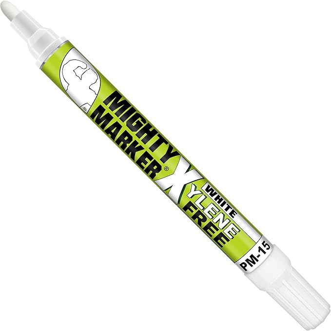 PM-15, Eco-Friendly Paint Marker, Alcohol-Based & Xylene-Free, Waterproof & Permanent, 10ml, 2.3mm Tip, 8 Bonus Tips, Made in USA, White 8 Pack