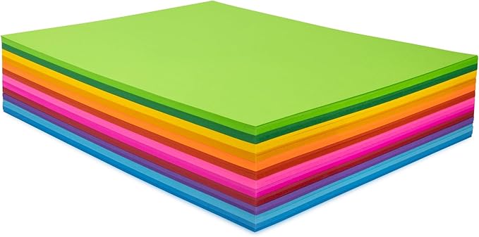 Hygloss Bright Colored Cardstock - 11x17-Inch, 12 Assorted Colors, 48 Sheets, 65 lb/ 176 gsm, Fade-Resistant, Acid-Free Color Card Stock Paper