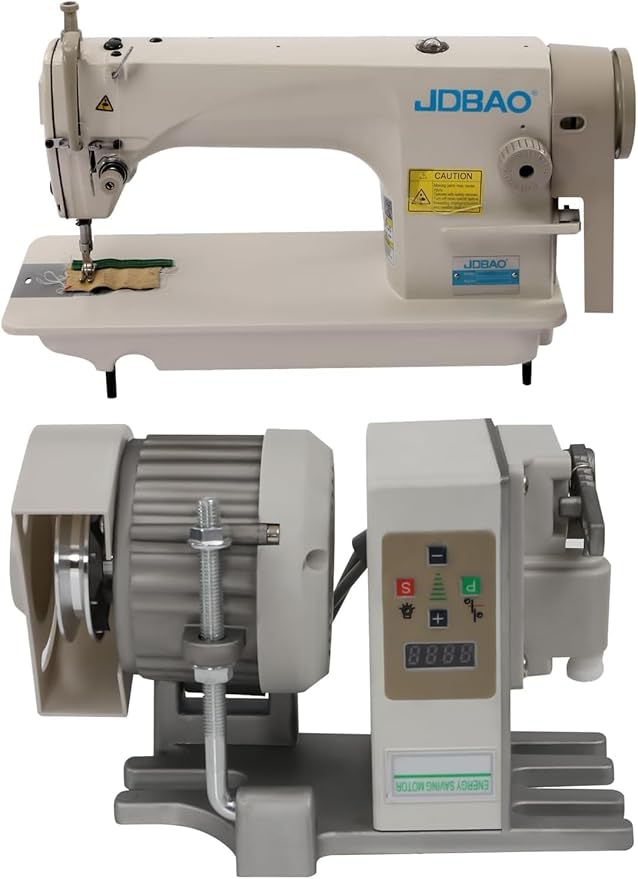 6500RPM Industrial Sewing Machine with Motor, 110V 550W Commercial Heavy Duty Grade Leather Upholstery Sewing Machine Pure Copper Motor Foot Pedal for Tailors Alteration Stores DIY