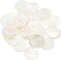 uxcell 35Pcs Natural Shell Button, 2 Hole 25mm Round Mother of Pearl Buttons for Shirt Coats Suits Jacket Jeans Skirts DIY Sewing Crafts, White