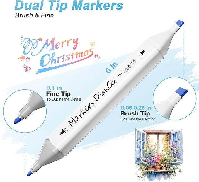 Alcohol Markers 80 Colors,Dual Tip Chisel & Fine Markers Set Waterproof Ink Alcohol Coloring Marker Art Marker Pens Drawing Gift for Painting,Note,Marking,White Barrel