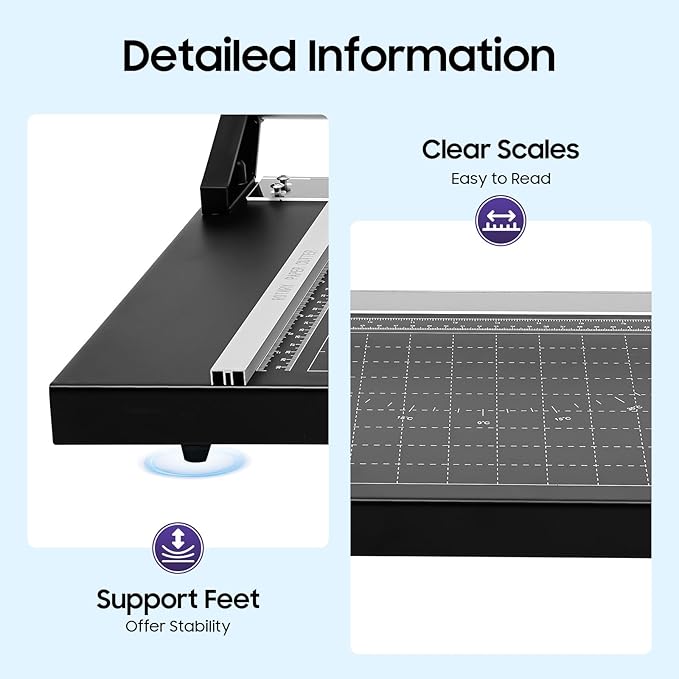 24 Inch Paper Cutter, Rotary Paper Trimmer, Manual Precision Paper Cutter for Photo Paper, Cardstock, Office Paper, Precision Paper Trimmers with Angle Scale & Smooth Cutting (24 Inch)