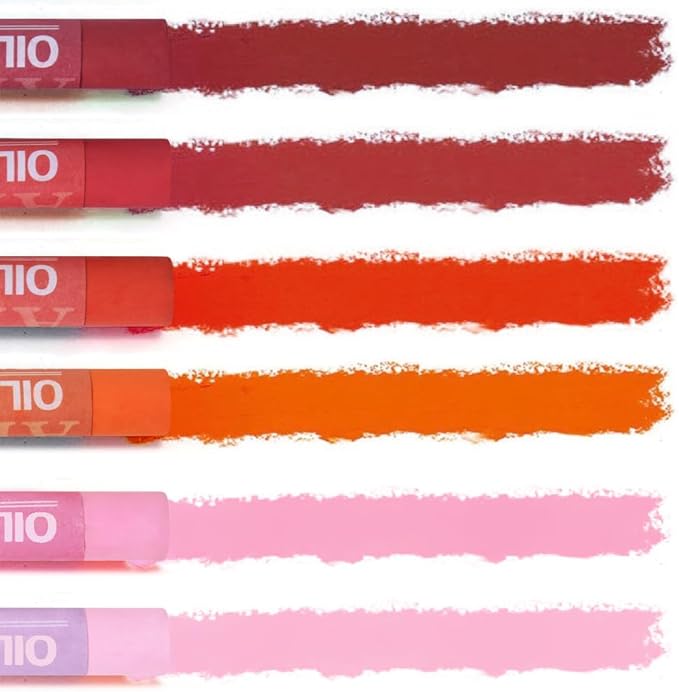 Mifuner Soft Oil Pastels Set (6 Sticks,6 Colors),Colors Heavy Oil Pastels Vibrant and Creamy,Pastel Art Supplies for Artists,Gallery Oil Painting Stick,Adult Art Drawing. Red
