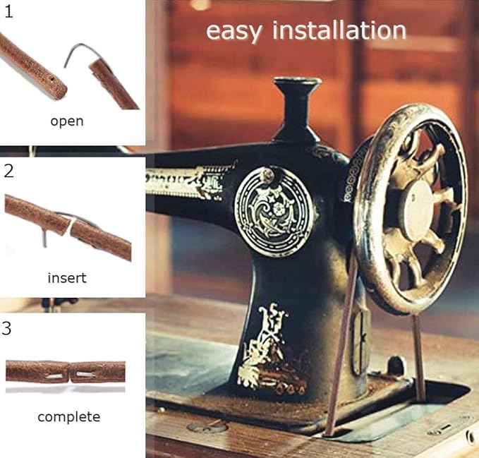 SEWTCO Real Leather Sewing Machine Belt - 71" x 3/16" Treadle with Hook for Singer/Jones Machines