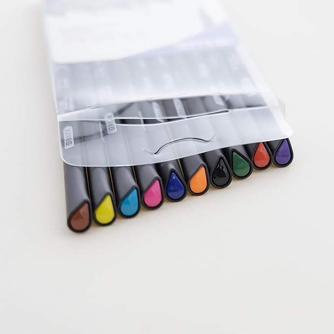 BAZIC Products Skylar Fineliner Pen, Fine Tip 0.4mm Pens, Assorted Colors, Writing Drawing Bullet Journaling for Art Graphic Office School, 10 Count, 144-Pack