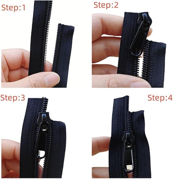 MebuZip #5 Nylon Coil Zippers by The Yard Bulk Zipper Roll Zipper Tape 10 Yards with 25pcs Pulls for Sewing Tailor DIY Craft Bags Pillows (Black 10Yards)