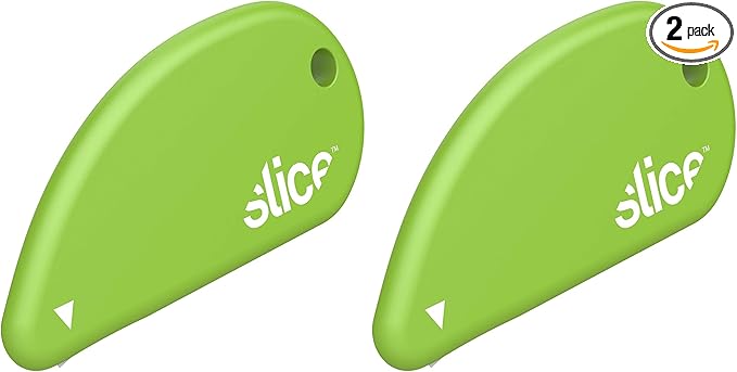 Slice Micro Ceramic Blade, Safety Cutter, Finger Friendly, Cuts Blister Packaging, Paper & Ideal for Outline Trims of Shapes or Coupons (Pack of 2)