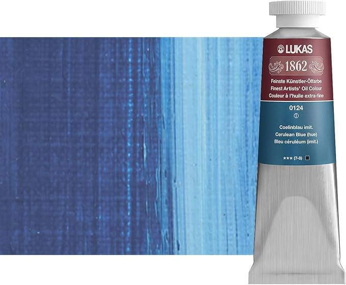 Lukas 1862 Professional German Oil Paint, Colbalt Blue Hue 37 mL - w/Beeswax & Non-Yellowing Sunflower Oil, Short Drying Time, Smooth, Outstanding Lightfastness