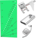 Adjustable Magnetic Seam Guide Ruler, 4-Piece Sewing Machine Accessory Set for Beginners & Professionals
