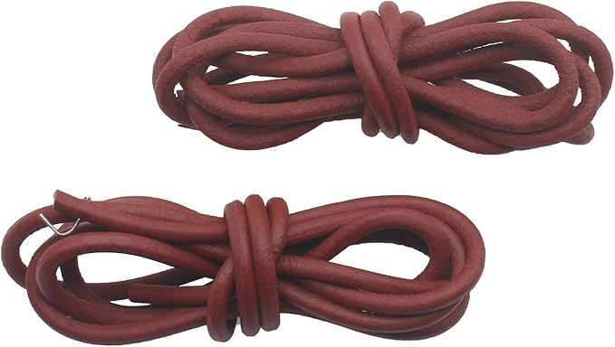 FDXGYH 2 Pcs Treadle Sewing Machine Belt Brown Leather Sewing Machine Belt Cow Leather Belt Antique Treadle Parts with Hook for Universal Pedal Sewing Machines