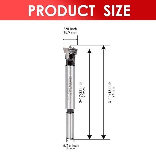 Mollom 5/8" (15.9mm) Forstner Drill Bit for Precise Woodworking with Durable YG8 Carbide Thickness of 1.7mm,This Hinge Cutter Tool is Ideal for Hard Wood, Plastic, Plywood