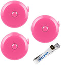 DiCUNO 60-Inch 1.5 Meter Soft and Retractable Tape Body Tailor Sewing Craft Cloth Dieting Measuring Tape (3 Pcs of Pink with Soft Tape)