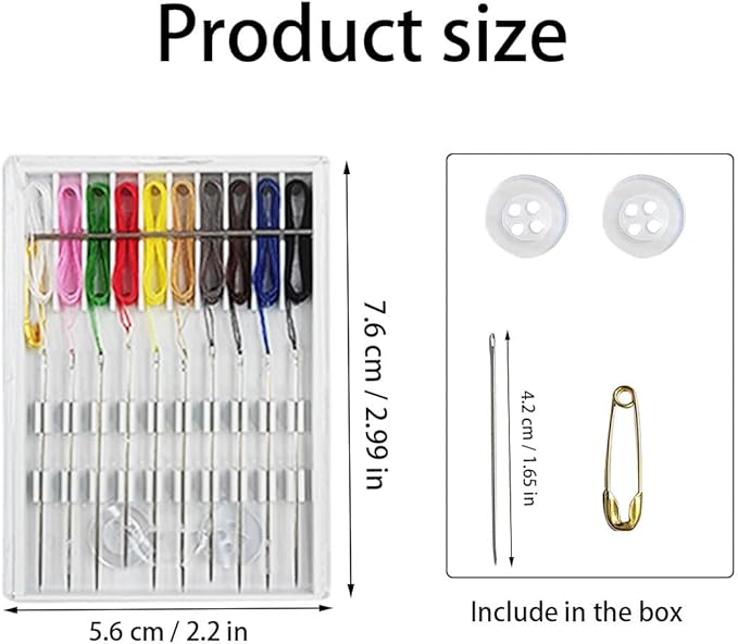 10 Boxes Quick Fix Sewing Kit, Easy Pre Threaded Needle Kit, Prethreaded Sewing Kits, Pre Threaded Needles, Pre-Threaded Needles, Needles and Thread Box, Needle and Thread Box, Fix Sewing Kit