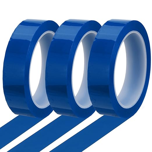 MECCANIXITY Whiteboard Tape 1" x 72 Yard Pinstripe Graphic Chart Line Grid Marking Tapes for Classroom Office Dry Erase Board Art, Blue, Pack of 3