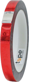 MAT Metalized Polyester Mylar Film Tape, Red - 1/2 inch x 72 yds. Decor Tape for Detailing Accent Wall, Graphic Arts, Car and Boat Trim - Vibrant Mirror Like Finish