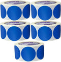 ChromaLabel 2 Inch Round Colored Stickers, Permanent Sticky Dots Color Coding Labels, ChromaLabel Labels Circle Blue for Arts and Crafts - 500 Sticker Labels per Roll, Dark Blue - Case of 5