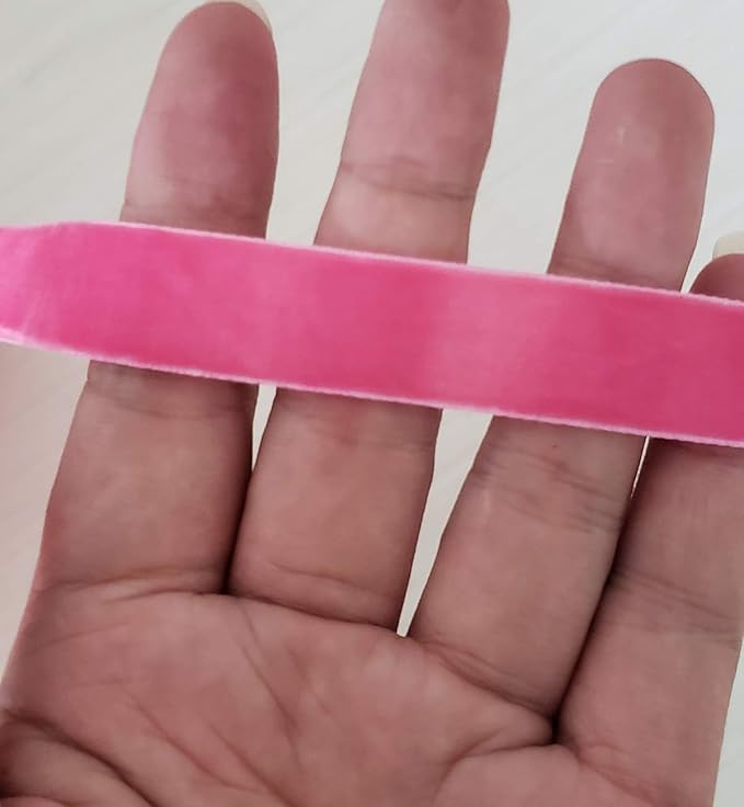 10 Yards Velvet Ribbon Spool (Dark Pink, 5/8")
