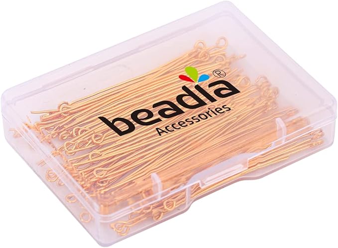 18K Gold Plated Open Eye Pins Non Tarnish 50mm 100pcs for Jewelry Making Findings