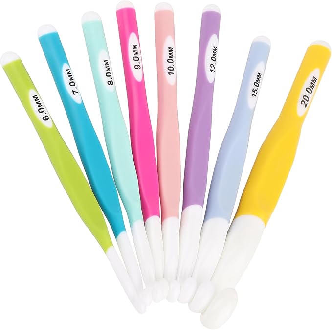 Aeelike Large Crochet Hooks Set, 8 PCS Colorful Crochet Hooks Size 6.0mm 7mm 8mm 9mm 10mm 12mm 15mm 20mm for Thick Bulky Yarn Blankets DIY Crafts, Ideal Gift